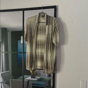 John Varvatos Cream and Brown Lightweight shirt